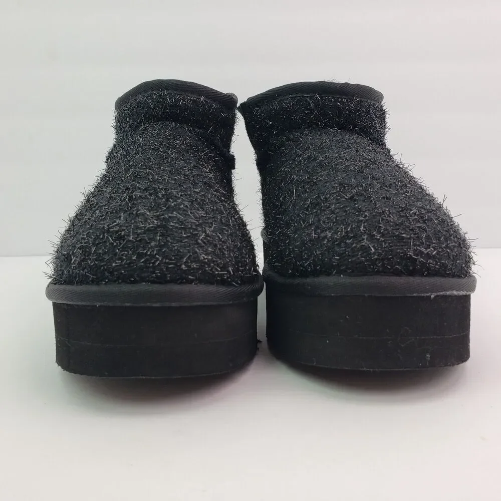 BearPaw Shalini Youth Girls Size 13 Black Sparkle Wool Blend Winter Low Boots